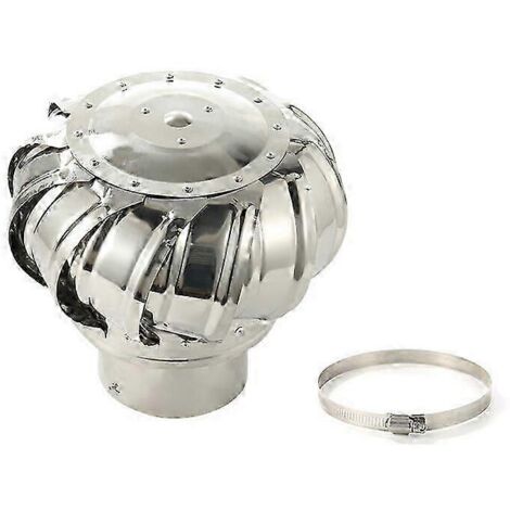 Générateur éolien en acier inoxydable Hotte de cheminée rotative, grille d'extraction rotative 110 mm, hotte de cheminée rotative pour poêle
