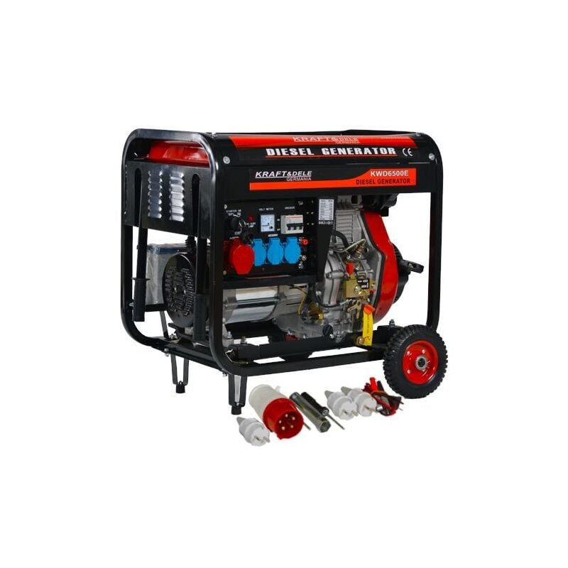 Jardibricodeco - Générateur Groupe éléctrogène Diesel 6500w 12/230/380v