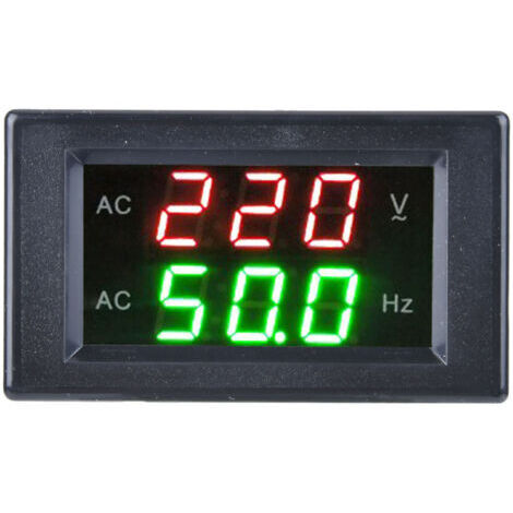 Generatore con doppio display LED, voltmetro digitale CA e frequenzimetro, strumento di test (nero)