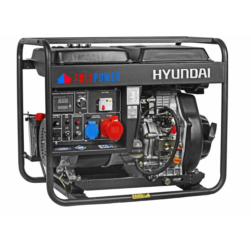 Image of Hyundai - Generatore Di Corrente Diesel Trifase 6 Kw 12 hp 456cc 14LT