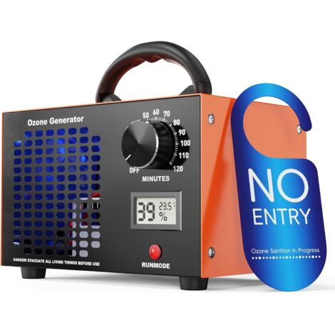 Generatore di ozono - Generatore di ozono da 60000 mg/h per grandi spazi fino a 320㎡Purificatore d'aria con display di temperatura e umidità, timer da 120 minuti