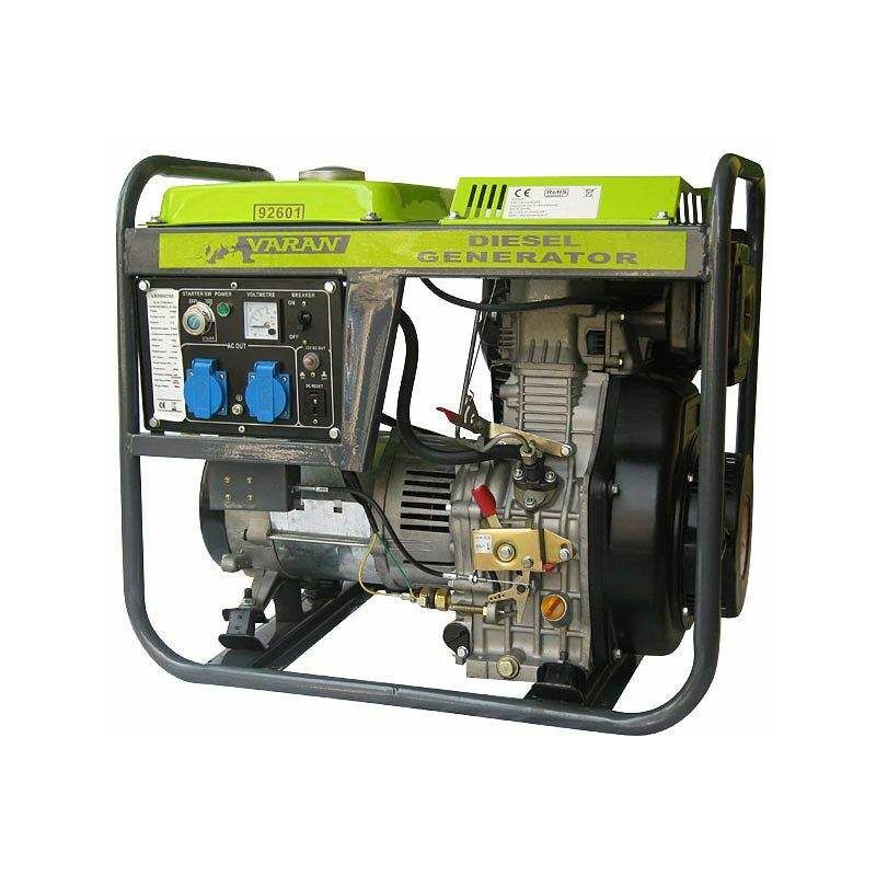 Image of Varan Motors - 92601 Generatore elettrico Diesel 5,0 kW, 2x 230V, 1x 12V DC - Grigio