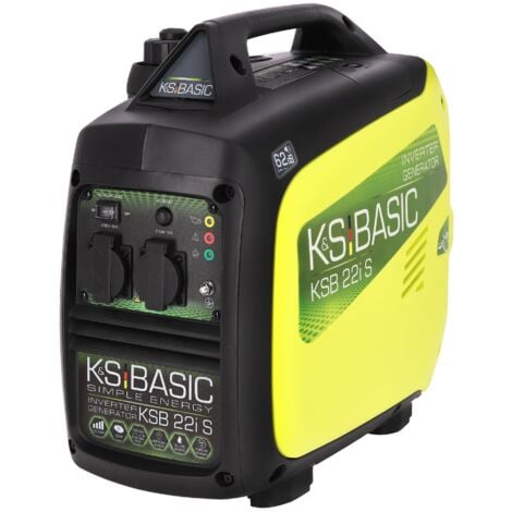 KÖNNER & SÖHNEN Generatore Inverter KSB 22i S generatore di corrente 2000 W, conversione elettronica, silenzioso, motore EURO V, 2 prese da 16 A (230 V), modalità ECON, alloggiamento acustico compatto.