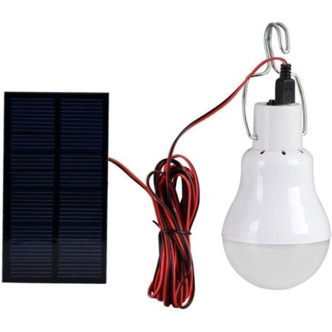 Generic LED à énergie solaire lumière spot ampoule LED Portable Lampe solaire avec panneau solaire 0,8W pour éclairage extérieur randonnée Camping tente de pêche