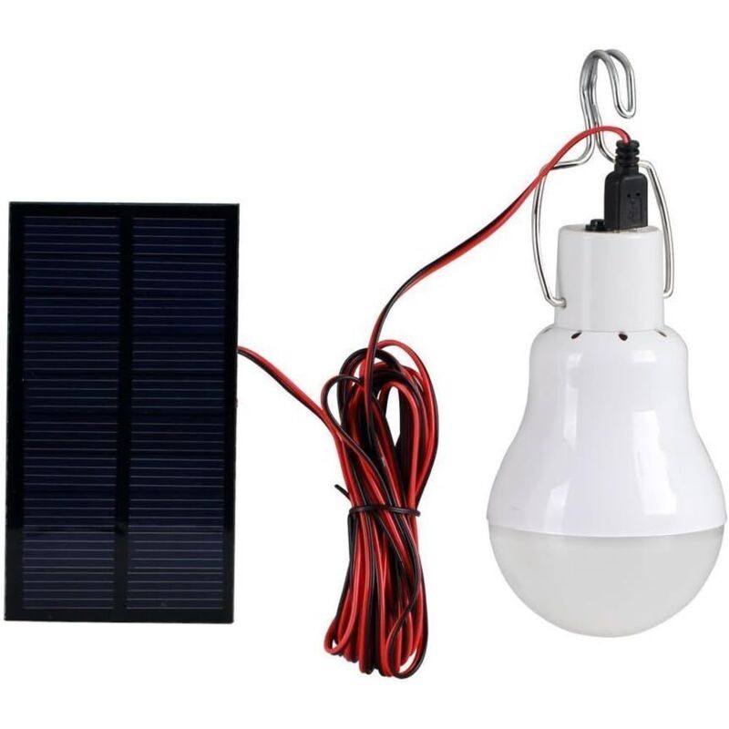Generic LED à énergie solaire lumière spot ampoule LED Portable Lampe solaire avec panneau solaire 0,8W pour éclairage extérieur randonnée Camping