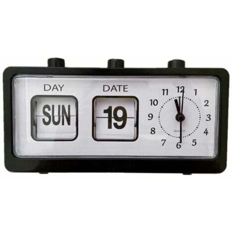 Generic Manual Flip Clock Calendrier Rappel Horloge de chevet Horloge numérique pour