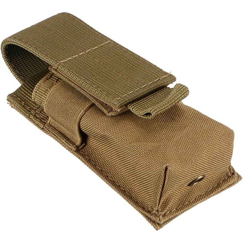 Generic Sacoche de Lampe Torche Batterie Nylon Imperméable pour Camping et Randonnée - Kaki (Brun), 14X5.5X4CM