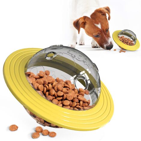 Generic Saturn Toy Fun and Interactive Food Dispenser for Dogs and Cats, Slow Feeding for Better Digestion (Yellow Planet)