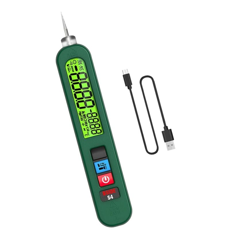 Generic Testeur de tension, stylo de tension, lampe de poche LED avec écran, stylo testeur électrique, S4
