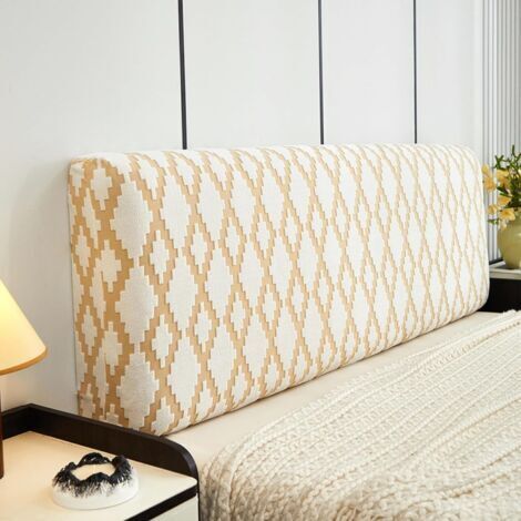 Generic Thick Elastic Headboard Cover Compatible with Double Beds Dustproof Protection for Upholstered or Wooden Headboards Orange 210-230cm