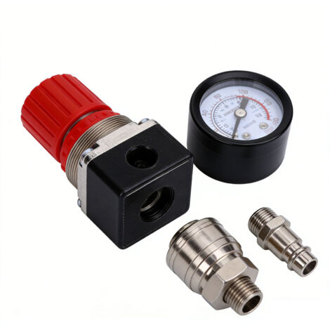 Generic Vanne de Commande de Pressostat de Compresseur D'air Réglable 175PSI, Régulateur de Haute qualité avec Manomètre adapté à L'atelier