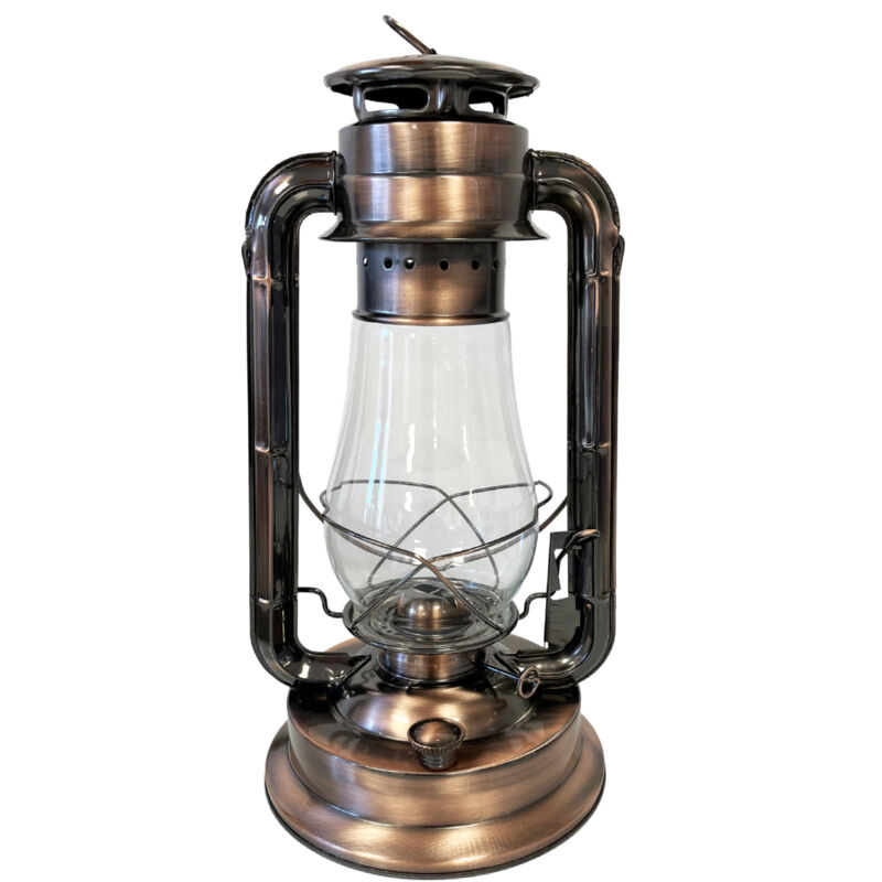 Lampe tempête couleur bronze en métal 38 cm