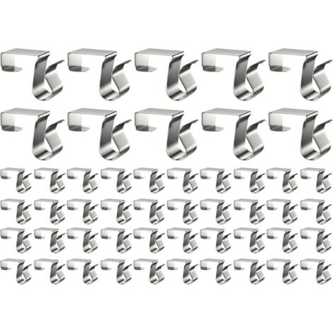 Générique Crochets De Gouttière Pour Lumières Extérieures - 50 Pièces Fixations Résistantes Anti-Dérapantes,Crochets d'Éclairage d'Extérieur Saisonnier,Pour Terrasse Mur Plafond Tableau Arbre