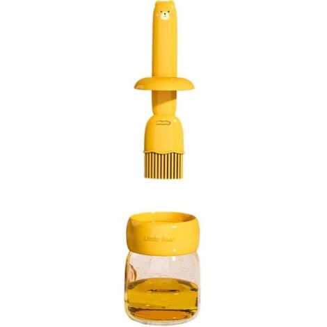 Générique Distributeur d’Huile avec Pinceau - Bouteille à Huile pour Cuisine Récipient de Stockage avec Brosse de Précision pour Cuisson Barbecue Camping Restaurant Bar
