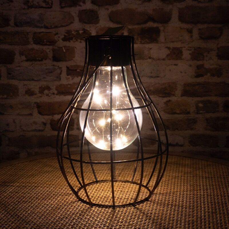 Lanterne solaire métal filament 12 leds Firefly