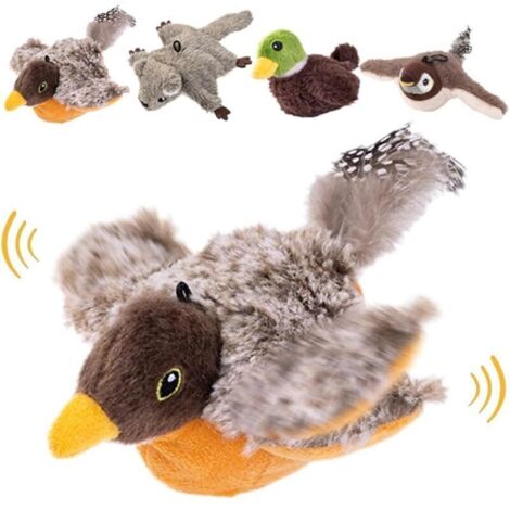 Générique Jouet Interactif pour Chat 2026, Peluche Gazouillante et Chantante avec Sons Réalistes, Peluche Rechargeable Stimulante pour Chaton avec Exercice, Chasse et Anti-Ennui (Coucou)
