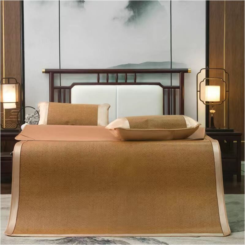 Générique Matelas Kit de Tapis d'été en rotin de Bambou Pliable Tapis de Couchage Frais Tapis Pliant en Fibre de rotin Tapis de lit Double (Taille :