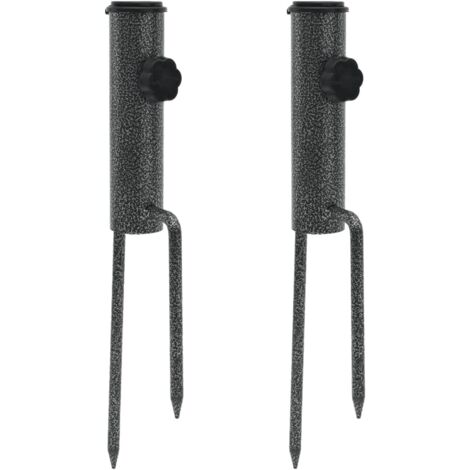 Générique Support de Parasol avec piquets 2 pcs 9x35 cm Acier galvanisé,Maison & Jardin,Pelouses & Jardins,Vie en extérieur,Accessoires pour parasols & voiles d'ombrage
