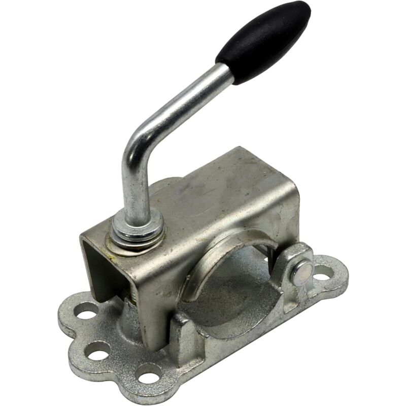 Generisch Support de serrage en fonte renforcé par plaque en fonte – Tube Ø 48 mm pour roue jockey remorque caravane