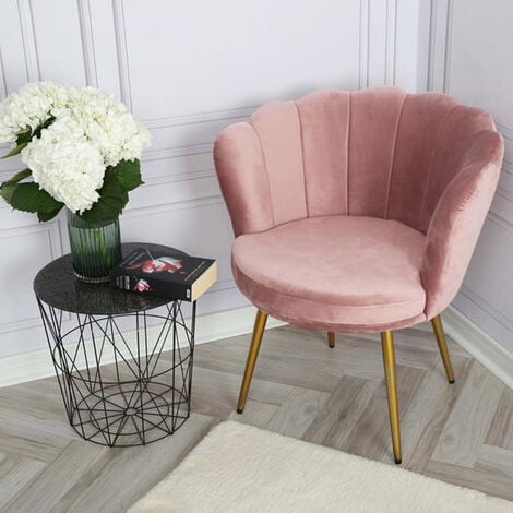 main image of "Genesis FLORA Petal Back Scallop Chair - Silver Pink"
