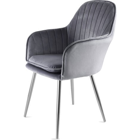Genesis MUSE Chair in Velvet Fabric - Dark Grey