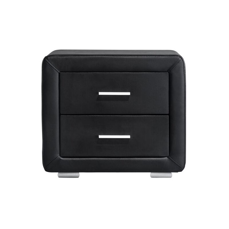 Loungitude - Table de chevet emy en simili - Noir