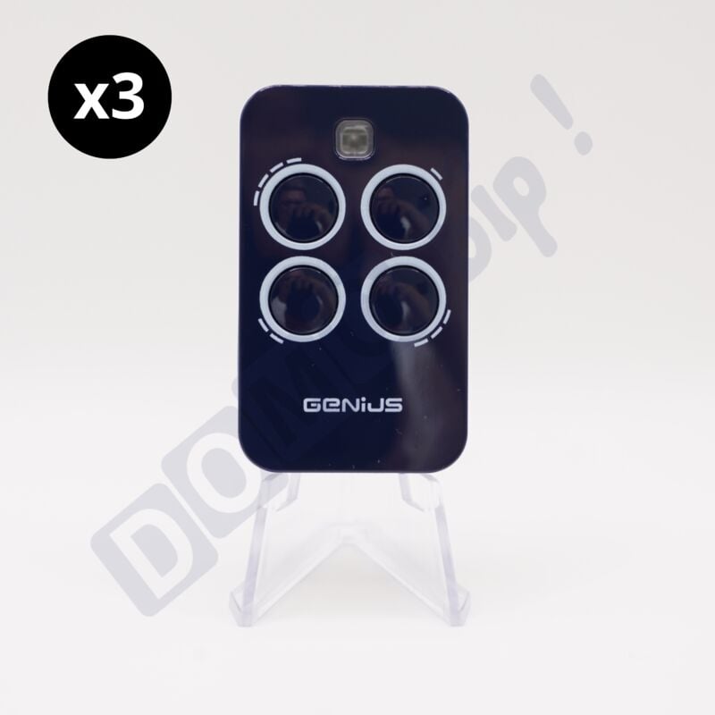 Echo Tx4 rc 6100334 - Lot de 3 télécommandes 4 Boutons - Fréquence : 433 MHz - Technologie Code Tournant - Genius