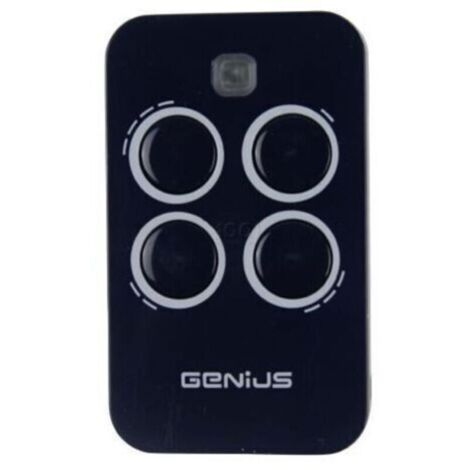 Genius – Télécommande pour motorisations – 4 canaux – Alimentation 12V – Fréquence 433.92 MHz – Émetteur mural design élégant