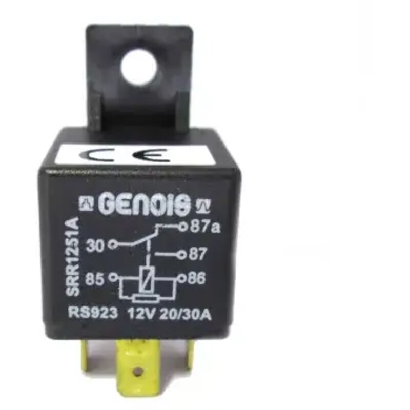 Genois - Relais 5 bornes 12V 20/30A Resistance fixation