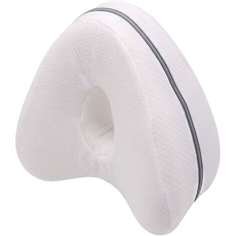 Genou oreiller pour dormir Coussin orthopédique pour jambe avec mousse à mémoire de forme pour dormeurs latéraux, Oreiller de soutien du genou pour jambe hanche soulagement de la douleur（Blanc）