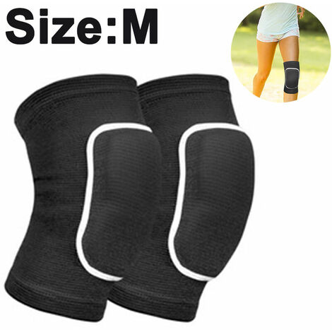 Genouillère antidérapante Genouillères souples Manchon de compression du genou respirant pour la danse Lutte Volley-ball Basket-ball Course à pied Football Jogging Cyclisme Soulagement de l'arthrite Déchirure du ménisque pour Femmes Hommes, noir, M