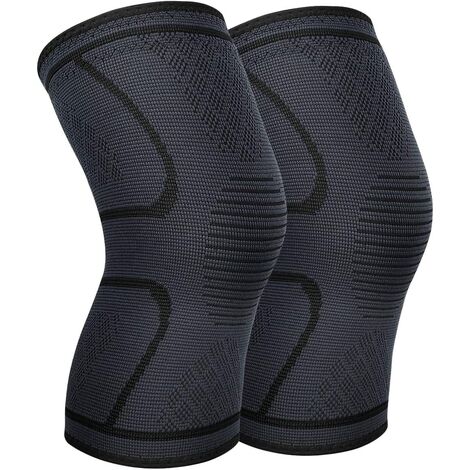 Genouillère de Compression (1 Paire), Soulage Arthrite et Douleurs Articulaires, Antidérapantes Sports de Athlète Support de Elastic Genou Manchon，Ternel