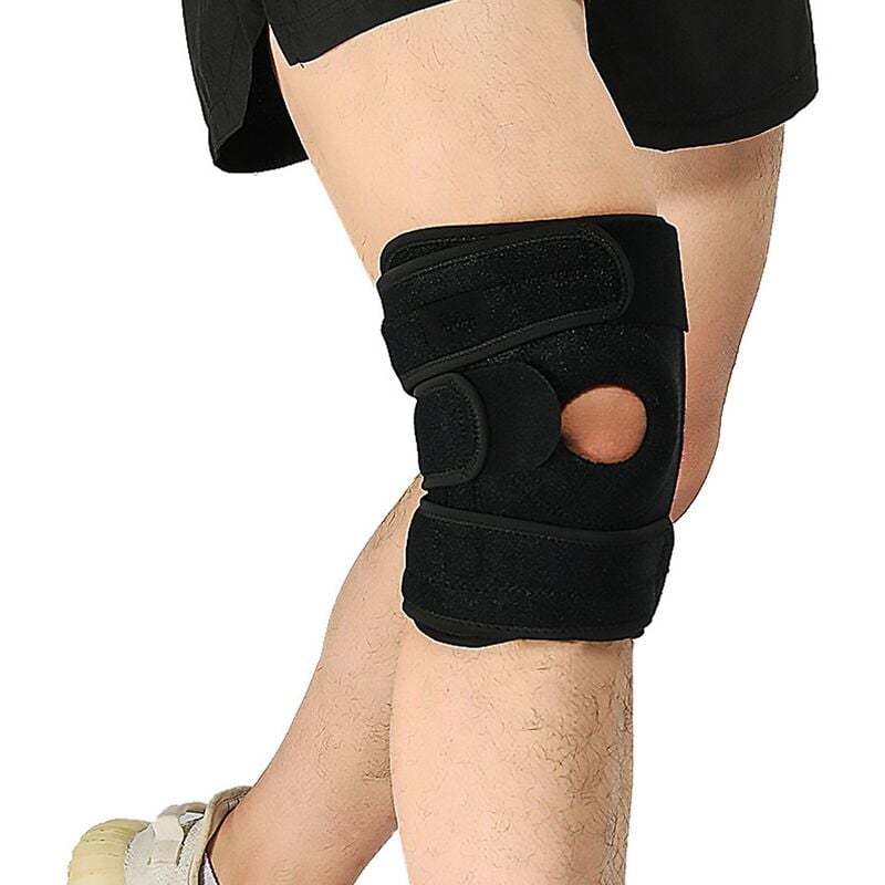 Genouillère de Sport, Genouillère avec Stabilisateurs Latéraux et Coussinets en Caoutchouc, Rotule-Genouillère Sport pour les Douleurs au Genou
