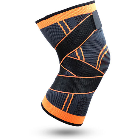 Genouillère, genouillères, ajustement de compression, soutien pour les douleurs articulaires et l'arthrite, amélioration de la circulation, compression (oranges)