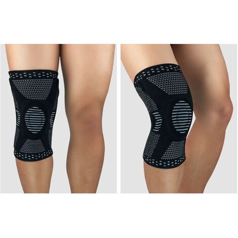 Genouillère professionnelle, genouillère de compression pour hommes et femmes avec coussinets en gel rotulien et stabilisateurs latéraux, genouillères de qualité médicale pour la course, déchirure du
