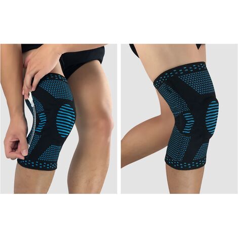 Genouillère professionnelle, genouillère de compression pour hommes et femmes avec coussinets en gel rotulien et stabilisateurs latéraux, genouillères de qualité médicale pour la course, déchirure du
