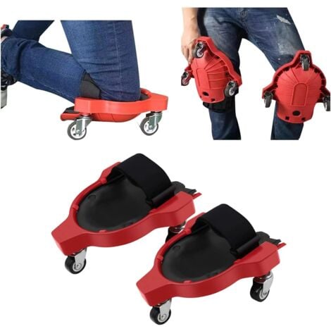 Achetez Aleawol Lot De 2 Genouillères à Roulette Protection De Genoux Genouillères à Roulettes Pour Le Travail, Les Chantiers, Genouillères Coulissantes Flexibles Avec Bretelles Réglables - Rouge