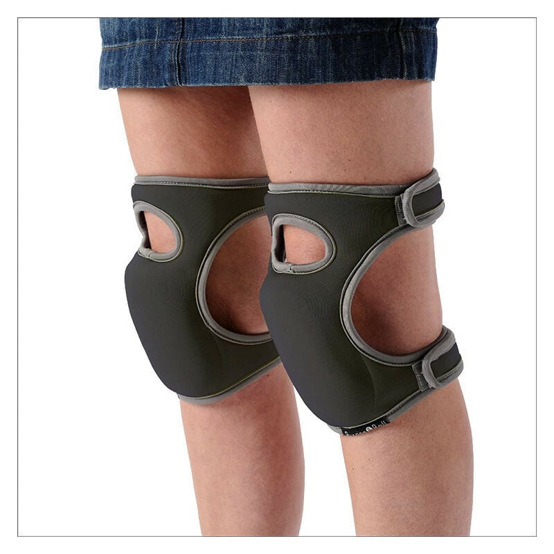 Genouillères en éponge, 1 Paire de Coussinets de Protection en Mousse à mémoire de Forme pour Le Jardinage 23x46cm(noir)