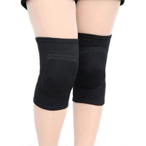 Genouillères noires adaptées aux personnes pesant entre 13,5 et 22,5 kg, douces et respirantes, parfaites pour le volley-ball, la danse et le yoga.