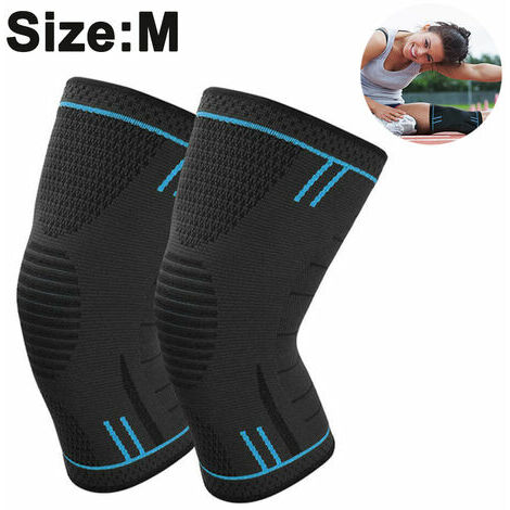 Genouillères pour le soutien de la douleur au genou (paire) pour femmes et hommes, enveloppe de stabilisateur en néoprène, genouillère de compression pour l'haltérophilie, l'entraînement, la course, M