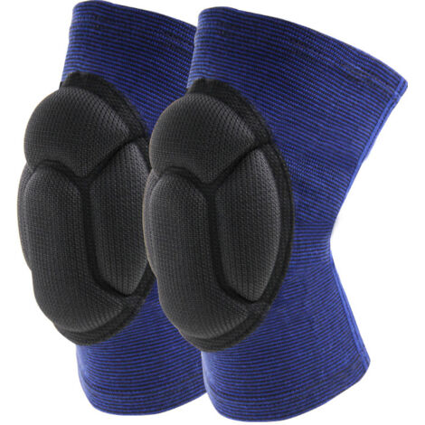 Genouillères Professionnelles pour Le Travail,Genoux Confortable pour sols abrasifs pour Gardning et Construction Danse,1 paire Élastique mousse Anti choc Taille unique bleu M(Tour de jambe 34-42cm)
