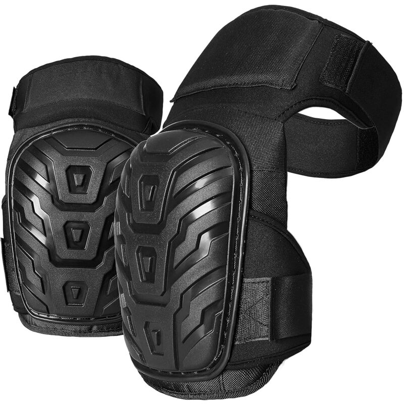 Genouillères Professionnelles,Heavy Duty Genouillères Rembourrage en Mousse avec Coussin en Gel Confortables et Sangles Réglables pour Travailler,
