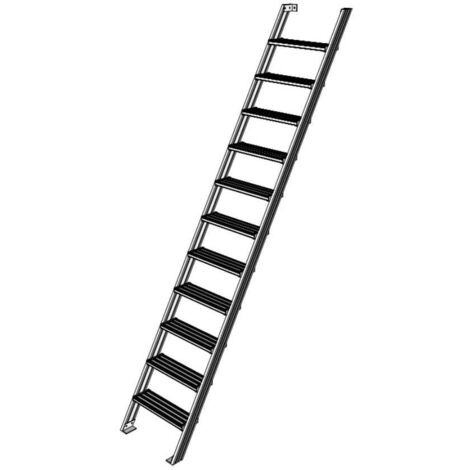 GENRIES - Échelle de meunier aluminium accès extra large – 60° – sans rampes