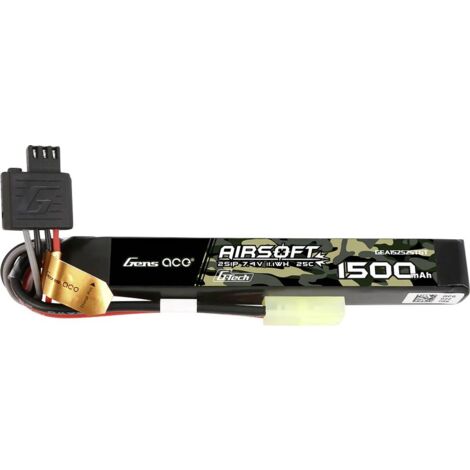 Gens ace Pack de batterie (LiPo) 7.4 V 1500 mAh Nombre de cellules: 2 25 C bloc mini-Tamiya Y718453
