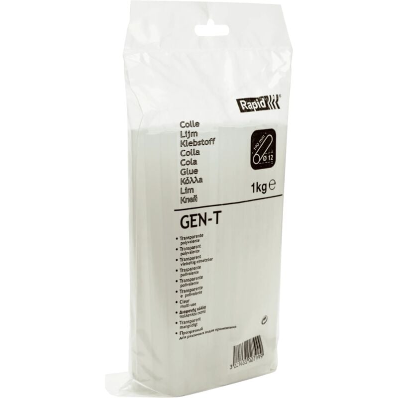 Rapid - Colle gen-t Ø12mm - 1kg Spécialisée Transparente - Sachet - (40302799)