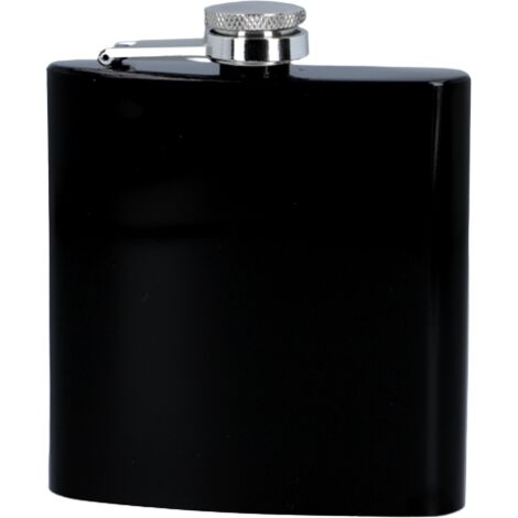 Gentelo Flachmann aus schwarz lackiertem Edelstahl, 180 ml