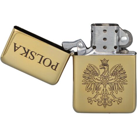Gentelo Gold-Benzinfeuerzeug mit dem polnischen Wappen