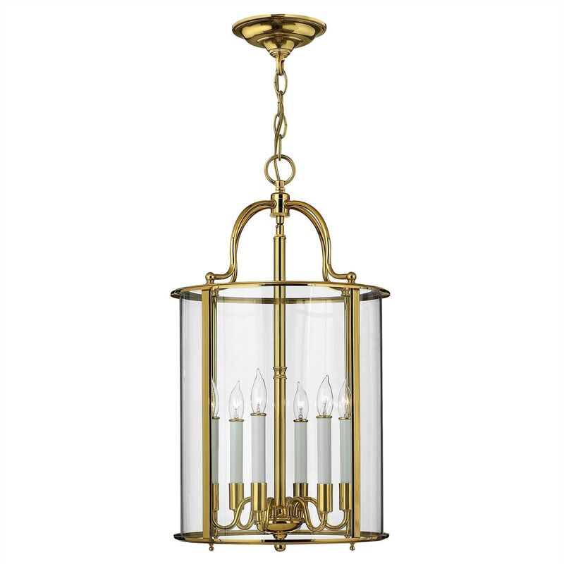 Elstead Lighting - Elstead Gentry - 6 Light Large Ceiling Lantern Pendant Polished Brass, E14