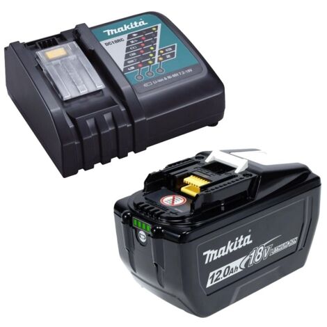 Genuine Makita 18V 12.0Ah LXT Star Lithium Battery BL18120 + DC18RC Fast Charger