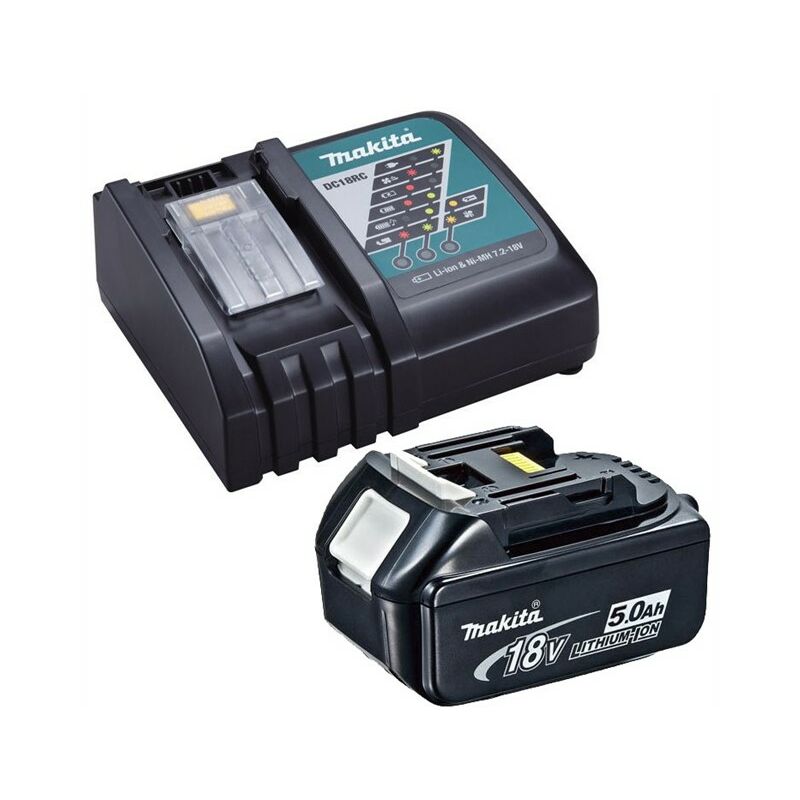 Genuine 18V 5.0Ah LXT Lithium Battery BL1850 + DC18RC Fast Charger - Makita